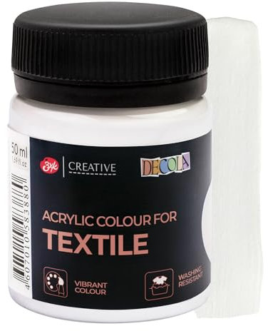 Decola Nevskaya Palitra Textilfarbe Weiß | 50 ml im Näpfchen | Stoffmalfarben waschfest | Qualität
