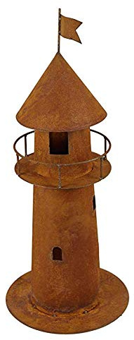 Bornhöft Leuchturm Metall Rost Gartendeko Edelrost rostige Gartendeko Teich Dekoration 60cm