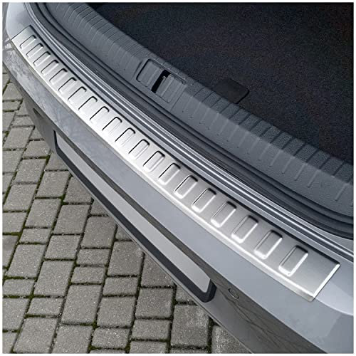 teileplus24 L671 Ladekantenschutz V2A Edelstahl kompatibel mit Passat B8 3G Limo Facelift 2019-2021 Abkantung, Farbe:Silber gebürstet