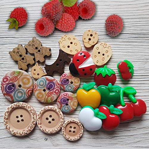 A2- 22 Stück; 8 verschiedensten Motive Bunte Knöpfe Kunststoff Holz Bastelknöpfe Bunte Verschiedene Größen Knöpfe zum basteln Kinder DIY Basteln, Nähen, Scrapbooking
