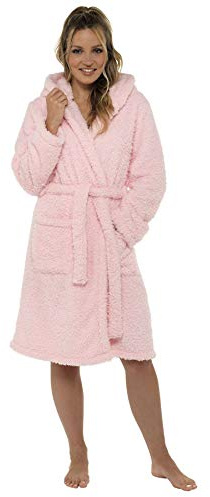 Ladies Foxbury Fluffy Robe LN1191 Pink 16-18