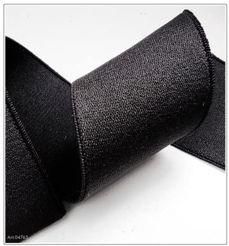 Cinta Elástica Pretina de Telar para Costura | Goma para Confección de Ropa Interior, Calzoncillos, Pijamas, Ropa Deportiva | 10 metros | Elastícidad del 100% | Negro
