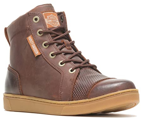 Harley-Davidson herr Breman svart eller brun motorcykel sneaker stövlar D96260/61, Brun, 44 EU