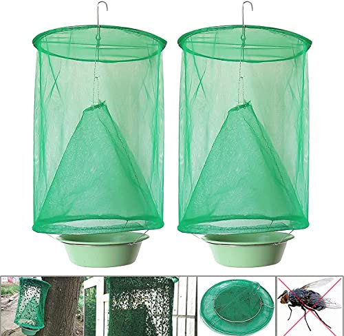 2 Pezzi Ranch acchiappamosche con Ciotola per Esche Alimentari per Aree residenziali, Giardini, fattorie Ranch