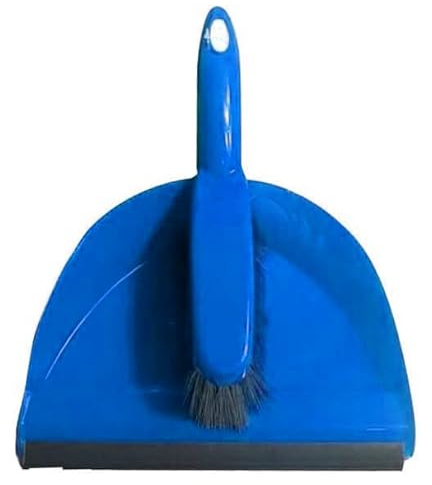 Best House Dustpan and Brush Set, Portable Cleaning Brush and Dustpan Combo Ideal for Home and Office Use (Blue, 1 Set)