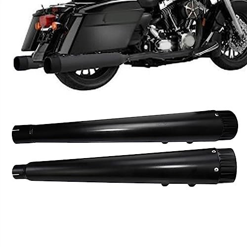 VELLOW Motorrad Für Harley Touring Street Electra Glide Road King 2000-2020 2 Stücke Schwarz Megaphon Slip-on Schalldämpfer Auspuff Rohre Schmücken (Color : 2000-2016)