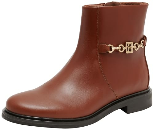 Tommy Hilfiger Donna Stivaletti Chain Low Bootie in Pelle