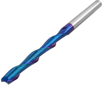 Gasea 1/4 Inch Flat Nose End Mill CNC Router Bits, 2 Flute Spiral Upcut Tungsten Carbide Nano Blue Coating Milling Cutter Tool 1/4 x 1/4 x 2 x 4