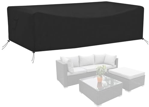 Calma Lux® Gartenmöbel Abdeckung Wasserdicht Schwerlast 420D Oxford Gewebe Gartentisch Abdeckplane mit Belüftungsöffnungen Winddicht UV Beständiges Schutzhülle (230 * 165 * 65)