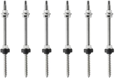 Chavisenty 20cm Solar Hanger Bolts Solar Panel Roof Mounting Screws M10 Solar PV Panel Mounting Bracket for Fixing Solar Panel 6Pc Easy to Use