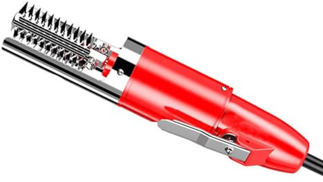 VoOqo Electric Fish Scaler Remover,Electric Fish Scaler, Cordless Electric Fish Scales Remove 2 Cutter Heads, 360° waterproof Powerful Motor 2 Battery red Wired