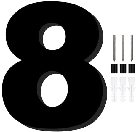 1 Pièce Numéro Boite aux Lettres,Chiffre Boite aux Lettres Exterieure,Chiffres de Boite aux Lettres,Numero de Rue,Numero de Maison Exterieur,Plaque Numero Maison Exterieur,Hauteur 20cm,Noir(Numéro 8)