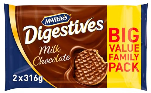 Biscotti digestivi al cioccolato al latte, confezione doppia, 2 x 316 g (confezione da 2) Deliziosi Assapora la dolcezza in ogni boccone Gustoso e Twisty Treat