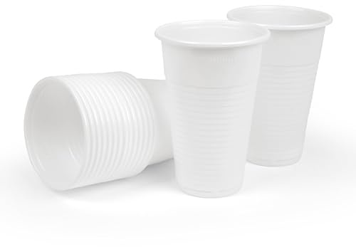 Inoverse Plastikbecher 0,3 l, 50 Stück, Trinkbecher, Partybecher | Weiß, Einwegbecher, Ausschankbecher, weißer Kunststoffbecher, Plastik Becher für Partys, Feiern und Veranstaltungen