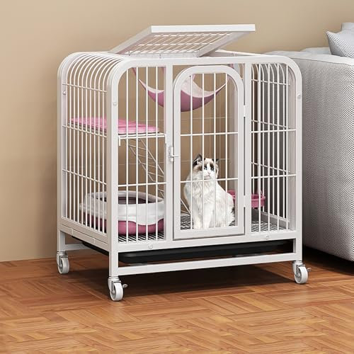 Laufställe für Hunde, Hundeboxen, Käfige für Hunde im Innenbereich, Doppelkäfig für Haustiere, viel Platz, mit Rollen und herausnehmbarem Tablett, großer Käfig für kleine/mittlere/große Haus