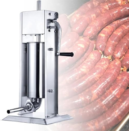 GTHTUHFD Wurstfüller, Vertikalfüller Aus Edelstahl 304, Wurstverknüpfungsmaschine, Wurstfüllmaschine Mit 4 Füllrohren, Für Den Privaten Oder Gewerblichen Gebrauch,5L