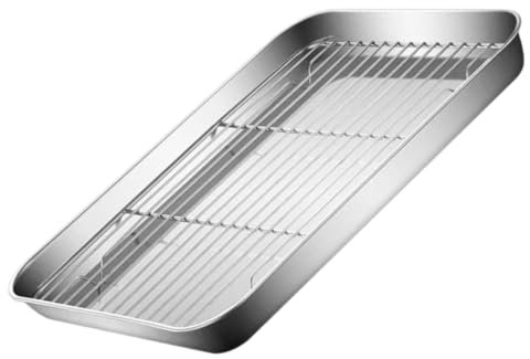 SHINEOFI Teglia Da Forno Acciaio Inossidabile Teglia Per Biscotti e Cottura Di Teglie Da Forno Per Cucina