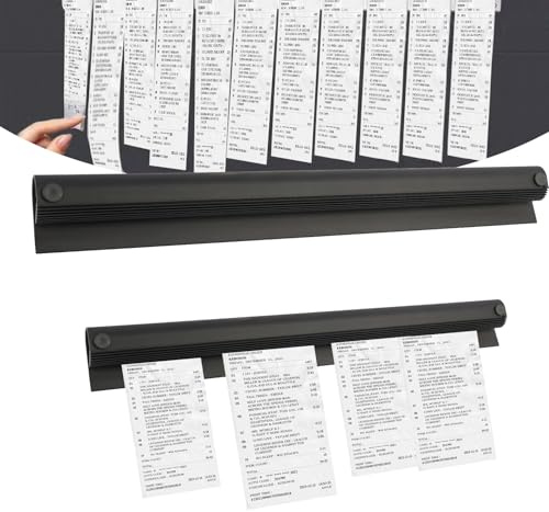 Rail Porte-Tickets Autoadhésif en Aluminium pour Commandes et Billets - Barre de Serrage pour Étiquettes, Idéal pour Cuisine, Bar, Bureau, 30 cm, Résistant à l'Huile et à la Corrosion