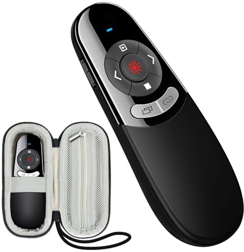 2 in 1 Type C USB Presentation Clicker with Carry Bag, Wireless Presenter Remote PowerPoint Clicker for Computer Presentations, Slide Advancer for Mac Laptop