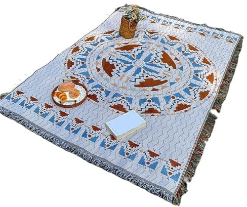 WAJJWI Tappeto da campeggio all'aperto Coperta picnic decorativa Tappetino viaggio Materasso for il tempo libero for divano interno a datta a Più Persone(Blue,180x260cm)