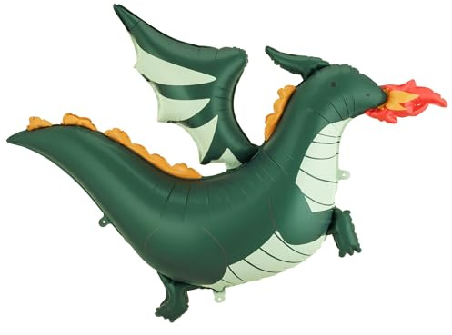 PartyDeco® FB371 Folienballon Drache 52 | 120x90cm (Kann mit Luft oder Helium befüllt werden)