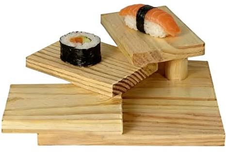 Générique Support de service sushi, Présentoir En Bois À Étages Pour Sashimi, Plateau À Étages Sushi, Pour maison appartement cuisine salle à manger restaurant izakayas traiteur fête