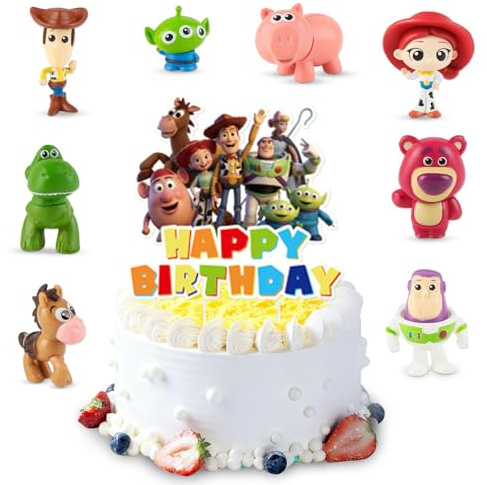 9Pcs Story Mini Figures Set, Cake Toppers Cupcake Toppers Party Decorations Supplies, Cartoon Theme, Party Favors Birthday Gift Desk Decor for Boys Grils Kids Toy Lovers