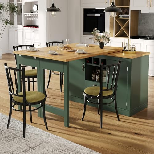 KUAKE Hochwertiger Ausziehbarer Bartisch mit 360° Drehfunktion und Stauraum,Längenverstellbar von 120-180cm, Wohnzimmer, Esszimmer, Homeoffice,ausziehbarer Design-Stehtisch