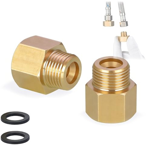 JIXLOUR Adaptador de 8 a 9/16-2 accesorios de reducción interior de 3/8 a exterior 9/16 - Compatible con mangueras y grifos - Conexión de seguridad duradera para sistemas de gas
