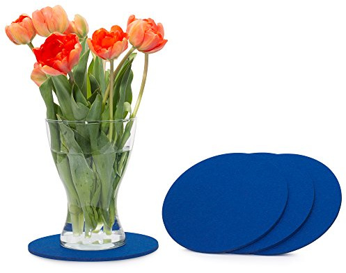 Filu, sottobicchieri in feltro rotondi, confezione da 8 pezzi, tinta unita, Tessuto, Blau, 20 cm (4er Pack)