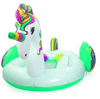 Bestway 43228 | Float'n Fashion - Unicorno Isola Gonfiabile da 6 Posti, 590x404 cm