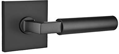 Rosettengarnitur quadratisch mit Hercules-Hebel Right Handed (RH) Flat Black (US19)