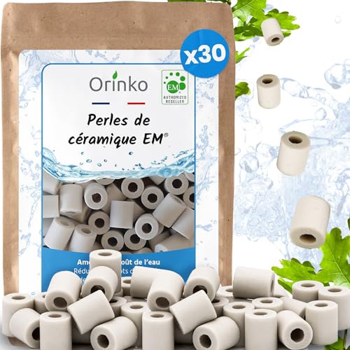 orinko 30 Perles de Céramique EM® - Améliorent la Qualité de l’Eau - Réduisent Les Dépôts Calcaires - Parfaites pour Carafe, Bouteille, Gourde, Cafetière, Bouilloire