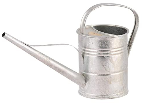 PLINT 1.5L Watering Can - Modern Style Watering Pot for Indoor and Outdoor House Plants - Coloured Galvanised Powder Coated Steel - Metal Design with Narrow Spout and High Handle - (Zinc)