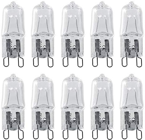 Haofy Bombilla halógena con base de bombilla LED G9, equivalente a halógeno de 40 W, no regulable para iluminación del hogar, cálido 2900K, paquete de 10