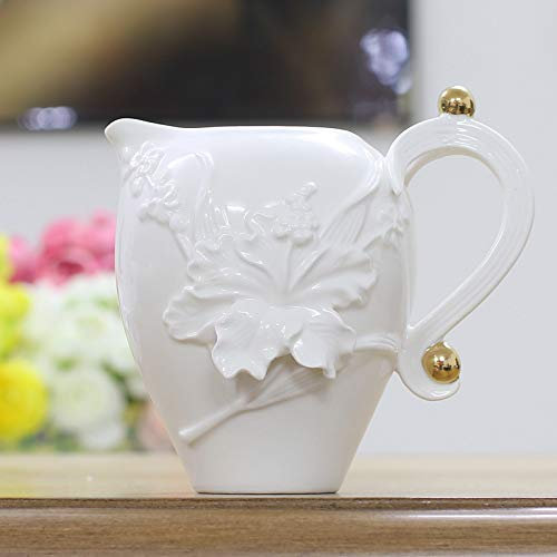 Jarrita de Leche Creamer, de cerámica con mango, café leche Creamer, Pitcher/Serving Pitcher/Salsa Pitcher/Leche Creamer, Jug/Barco de salsa for la cocina Jarrita para la Leche/Salsera