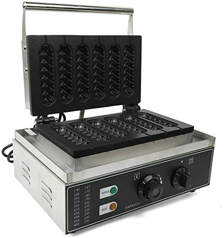 Machine à gaufres à 6 cellules en acier inoxydable 1500 W pour préparer de délicieuses gaufres longues.