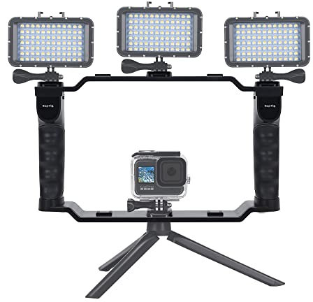 Suptig Impianto di immersione, montaggio per scarpe fredde, luci impermeabili Quick Plug Mount compatibile per Gopro Hero 13 Hero 12 Hero 11 Hero 10 Hero 9/8 Hero 7/6/5, Suptig Light, Dome Smart Phone
