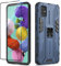 Btstring Funda para Samsung Galaxy A51 4G con Cristal Templado Protector Pantalla, Carcasa Protectora Antigolpes con Soporte Reforzado- Azul
