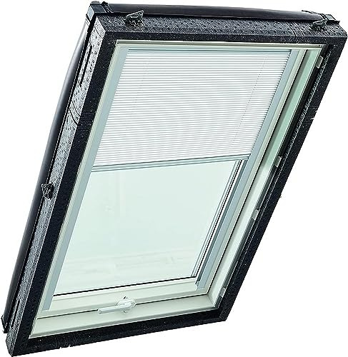 Roto Original Faltstore ZFA Faltrollo Dachfenster - Führungsschiene Silber - Plissee für Dachfenster Baureihe Designo R4/R7 und Classic K 43/73 - Größe 065/098 | 06/09 - Stofffarbe Weiß