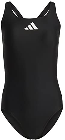 adidas Donna 3 Bar Logo Swimsuit, Black / White, 40