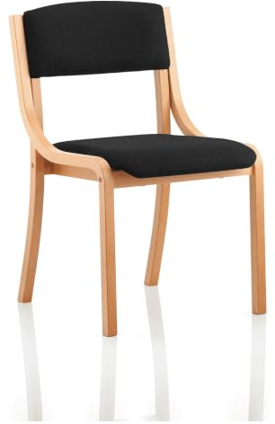 OPO Heavy Duty Madrid Wooden Visitor Chair | Beech Woodern Frame | Generous Seat Mechanism Boardrooms Chair None Black