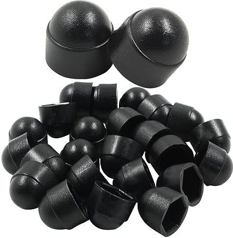 Hitefu Hex Head Bolt Covers, Black, 25PCS, M8 (13 x 15.5mm)