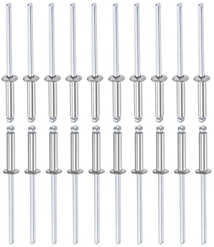 DTGN 3.2mm x 16mm (DxL) Aveugle Rivets - 50Paquet - Bien pour Machines Assemblage - 304 Inox Acier Dôme Ouvert Fin Rivet