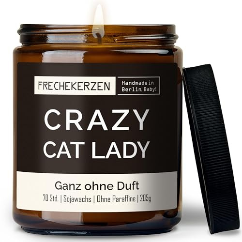 Lustige Duftkerze mit Spruch für Katzen Besitzer & Liebhaber | Handgemacht aus Sojawachs | In Geschenkbox | Nachhaltiges Valentinsgeschenk Gastgeschenk Katzenhalter Cat Lovers |Ohne Duft
