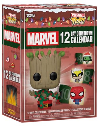 Funko Countdown​ Calendar: Marvel 12-Day - Marvel Comics - Calendrier de L'avent - 12 Jours de Surprise - Mini-Figurine en Vinyle à Collectionners - Boîte Mystère - Idée de Cadeau