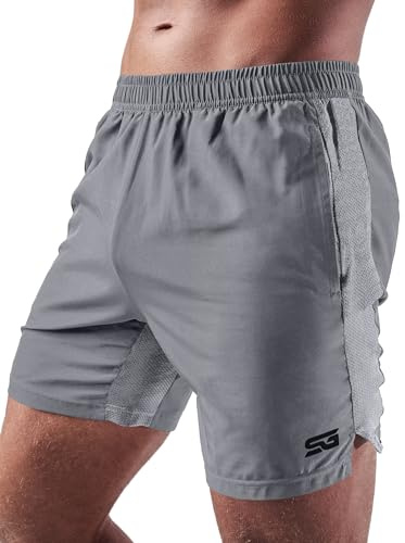 Satire Gym Sportbyxor för män - träningsoverall löparshorts S till XXL - olika färger och storlekar, Ljusgrå, S