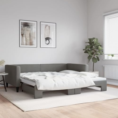 KOIECETA Tagesbett mit Bettkasten Dunkelgrau 223 x 110 x 68 cm Stoff