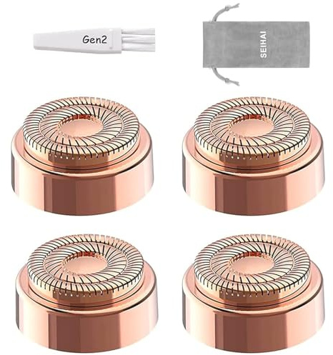 SEIHAI Ersatzköpfe für makellosen Gesichtshaarentferner, Ersatzklingen für Finishing Touch Flawless Gen 2 Haarentfernung mit Flanellbeutel (Rose Gold-1)