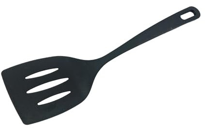 Fackelmann Paletta forata antiaderente in Nylon alto spessore, max 200°C, lavabile in lavastoviglie, dim 31 x 8,5 cm, linea Nero